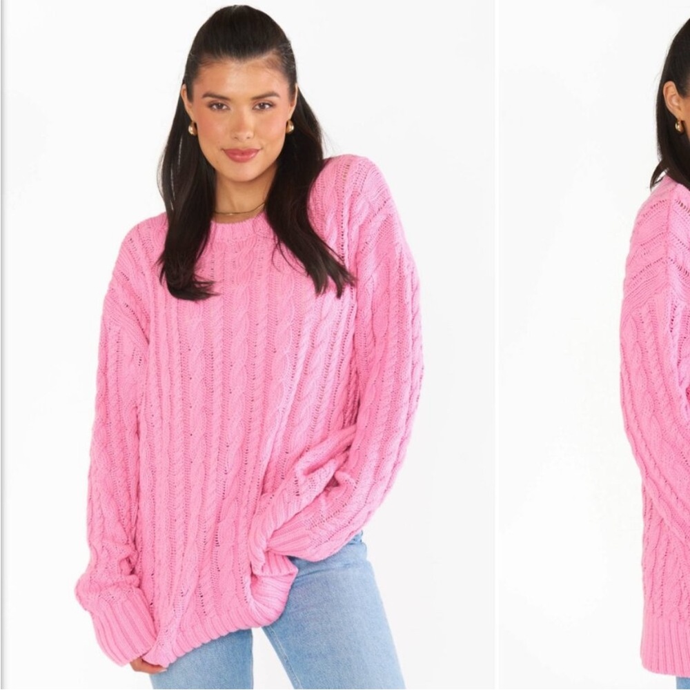Show Me Your Mumu Cozy Pink Cable Knit Sweater